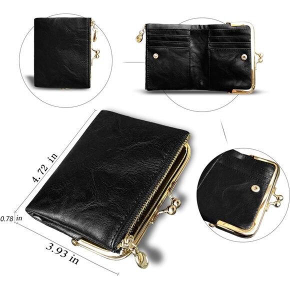 Womens Wallet Small Rfid Ladies Compact Bifold Leather Vintage Coin - Picture 6 of 8